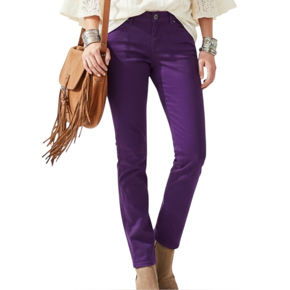 Liverpool Purple Let It Be Lennon McCartney Sadie Straight Pants Size 10